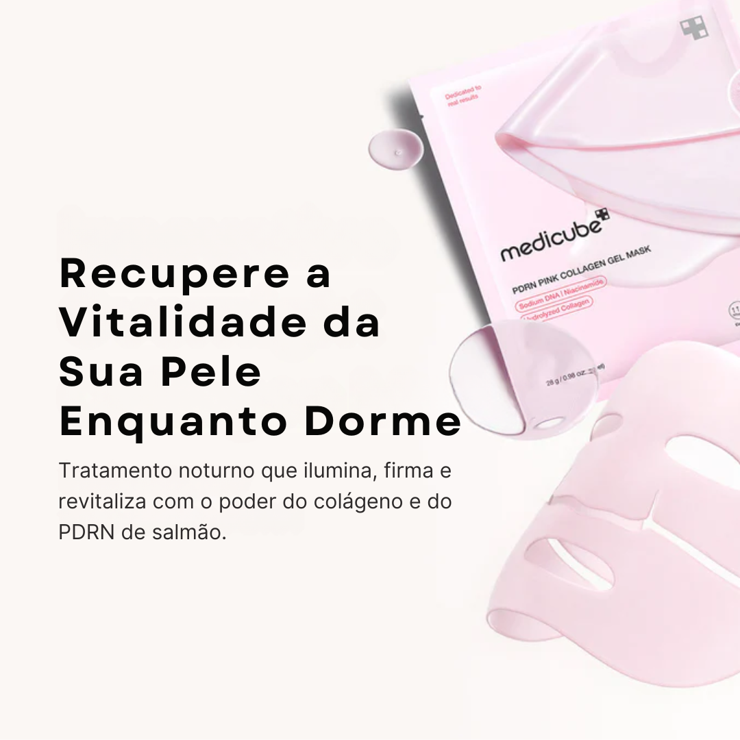 Máscara Facial de Colágeno Rosa com PDRN | KIT com 4